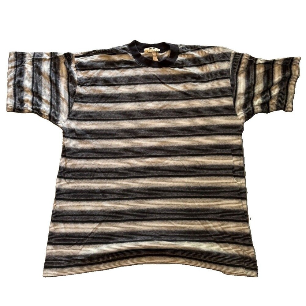 Vintage 90s Pure Products Striped T-Shirt Mens XL Black White Skate Grunge MiUSA